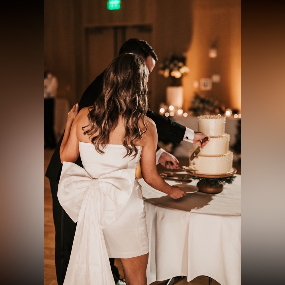 White American Threads Dress with Detachable Bow Back